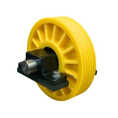 POLIA DE DESVIO NYLON C/ MANCAL, Ø320MM, 5 CANAIS DE 5/16, PASSO 12MM,  EIXO Ø50MM