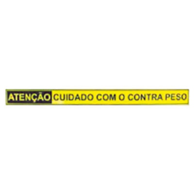PLACA DE SINALIZAÇÃO - ATENÇÃO CUIDADO COM O CONTRAPESO- 400 X 35MM