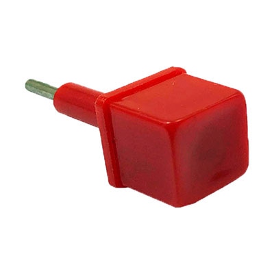 BOTÃO QUADRADO 18MM VERMELHO COM PINO