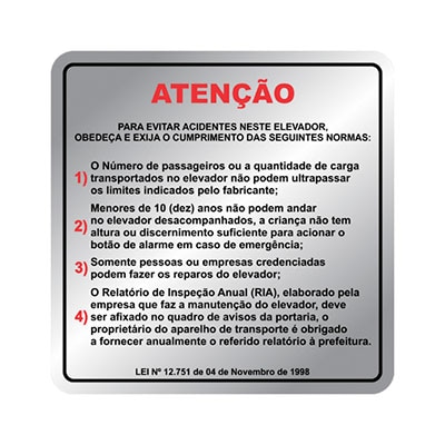 PLACA DE SINALIZAÇÃO -EVITAR ACIDENTES- 150 X 150MM
