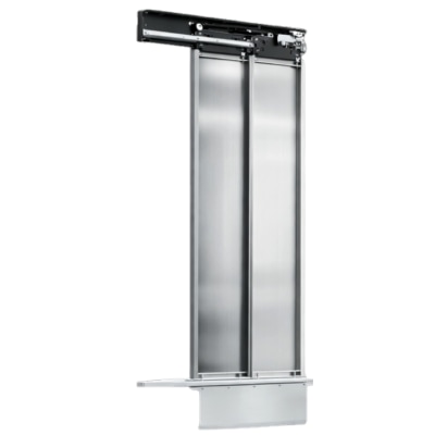 PORTA DE PAVIMENTO COMPLETA, ABERTURA LATERAL ESQUERDA, 2 FOLHAS, MECANISMO MODELO T2230-L2, AÇO INOX 304, ABERTURA 800X2000MM, BATENTE 120MM