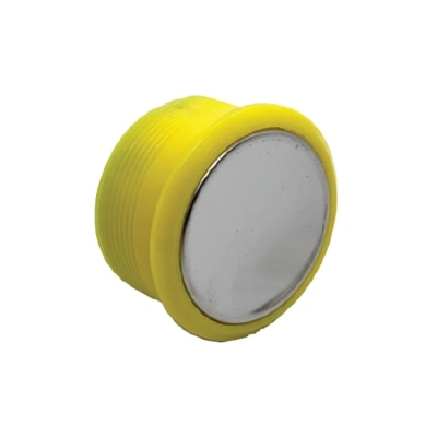 BOTÃO CÔNCAVO ESPELHADO AMARELO ALARME